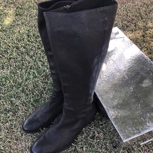 Sigerson Morrison Black Leather Knee High Boots
